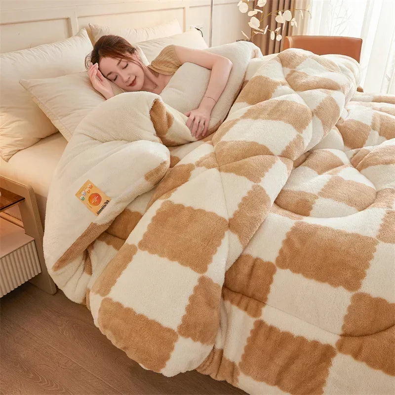 Cozy Quilts Weighted Blanket, Quilted Surface, Calming Pressure, Plaid Design