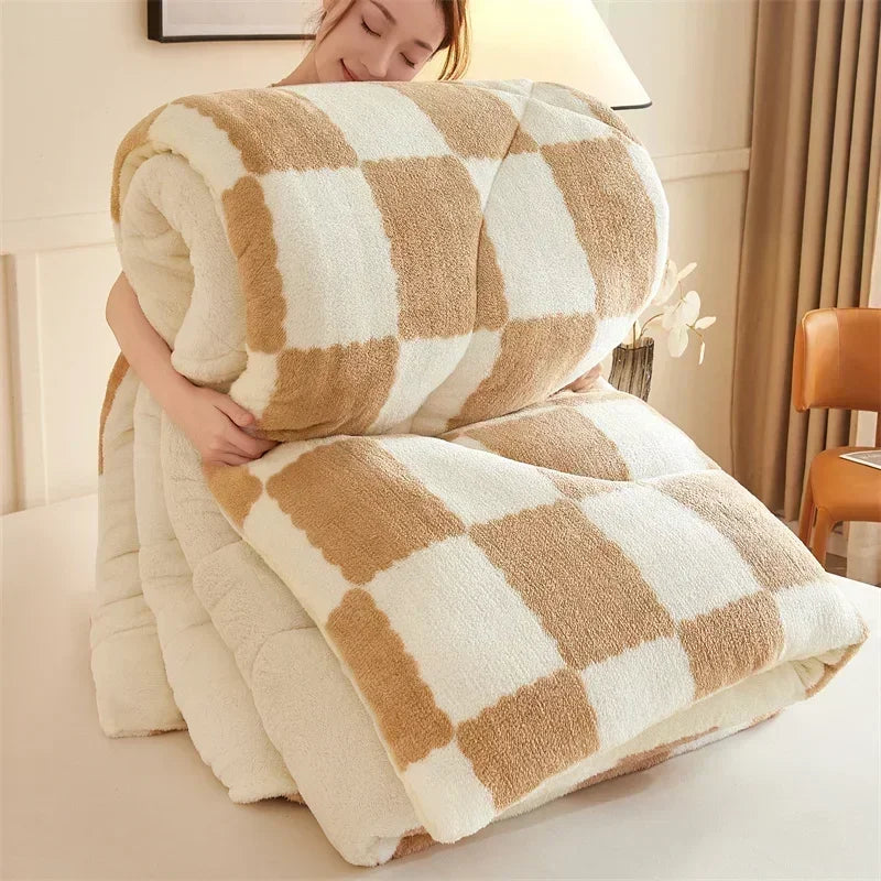 Cozy Quilts Weighted Blanket, Quilted Surface, Calming Pressure, Plaid Design