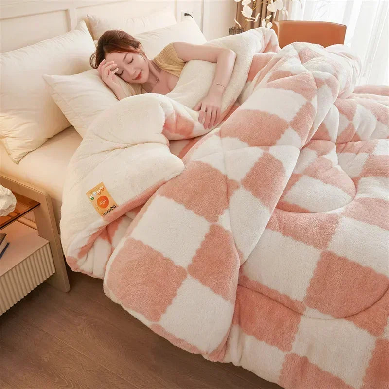 Cozy Quilts Weighted Blanket, Quilted Surface, Calming Pressure, Plaid Design