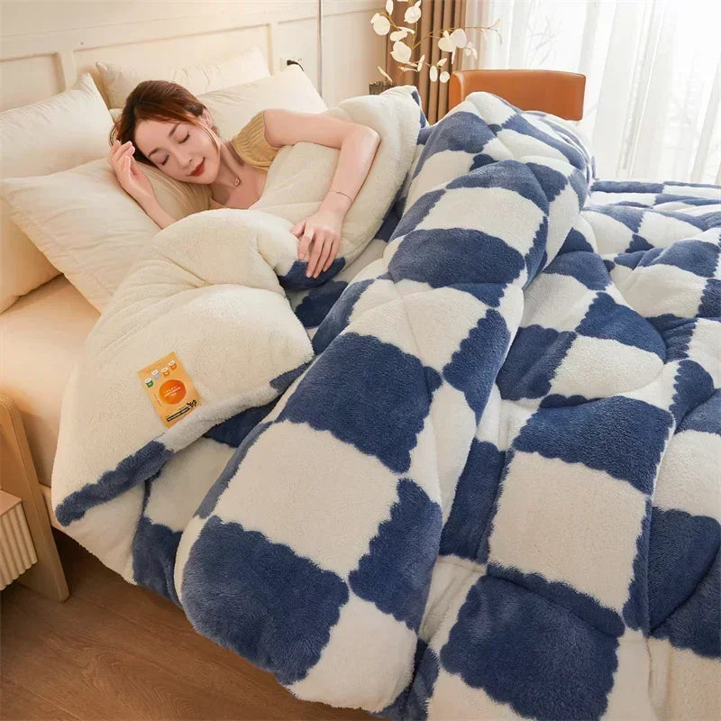 Cozy Quilts Weighted Blanket, Quilted Surface, Calming Pressure, Plaid Design
