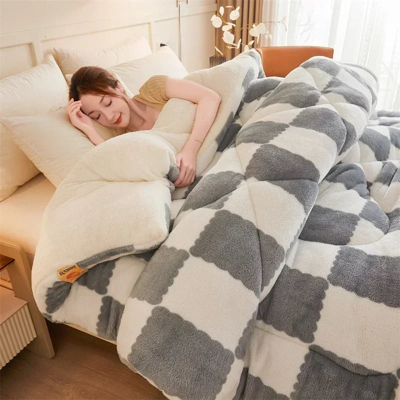 Cozy Quilts Weighted Blanket, Quilted Surface, Calming Pressure, Plaid Design