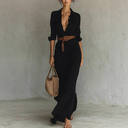 Robe Chemise Longue Drapée
