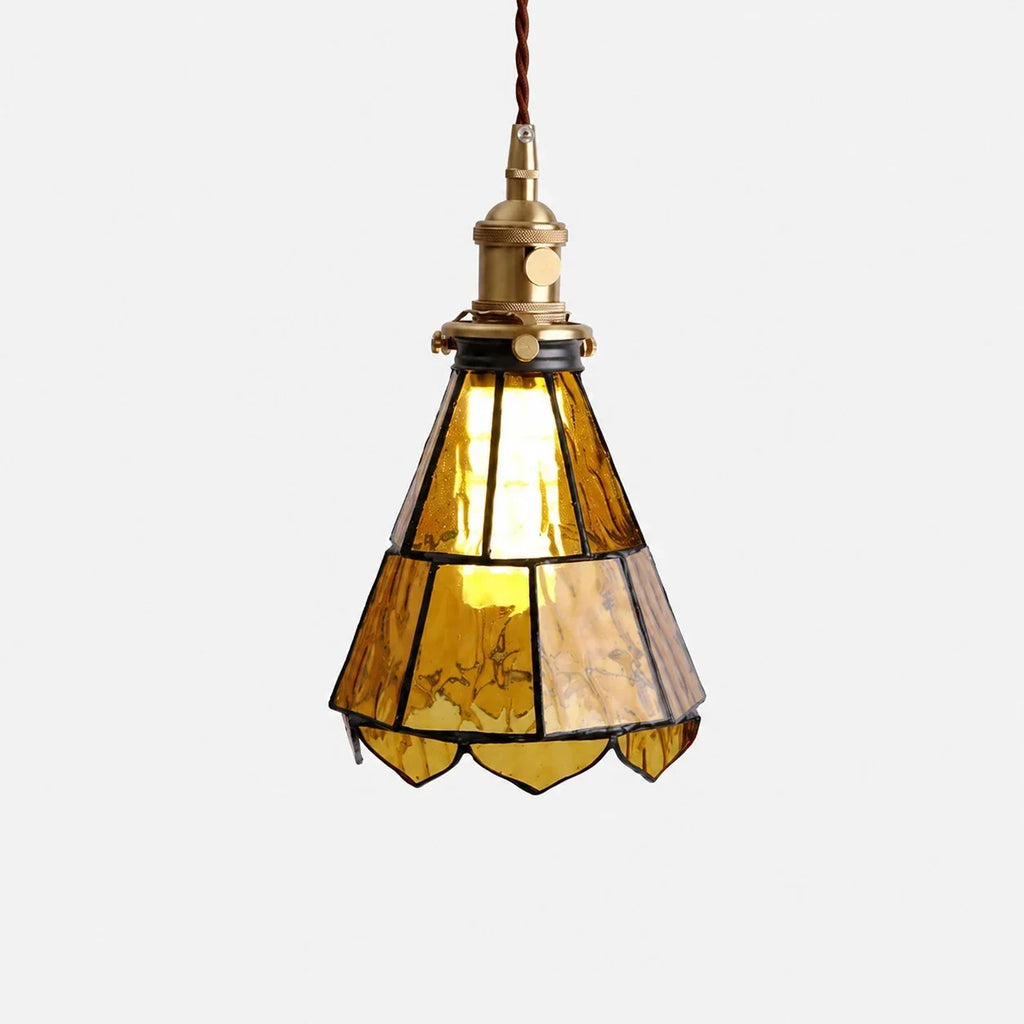French Country Amber Rippled Glass Wall Fixture Finished In Warm Brass Hardware