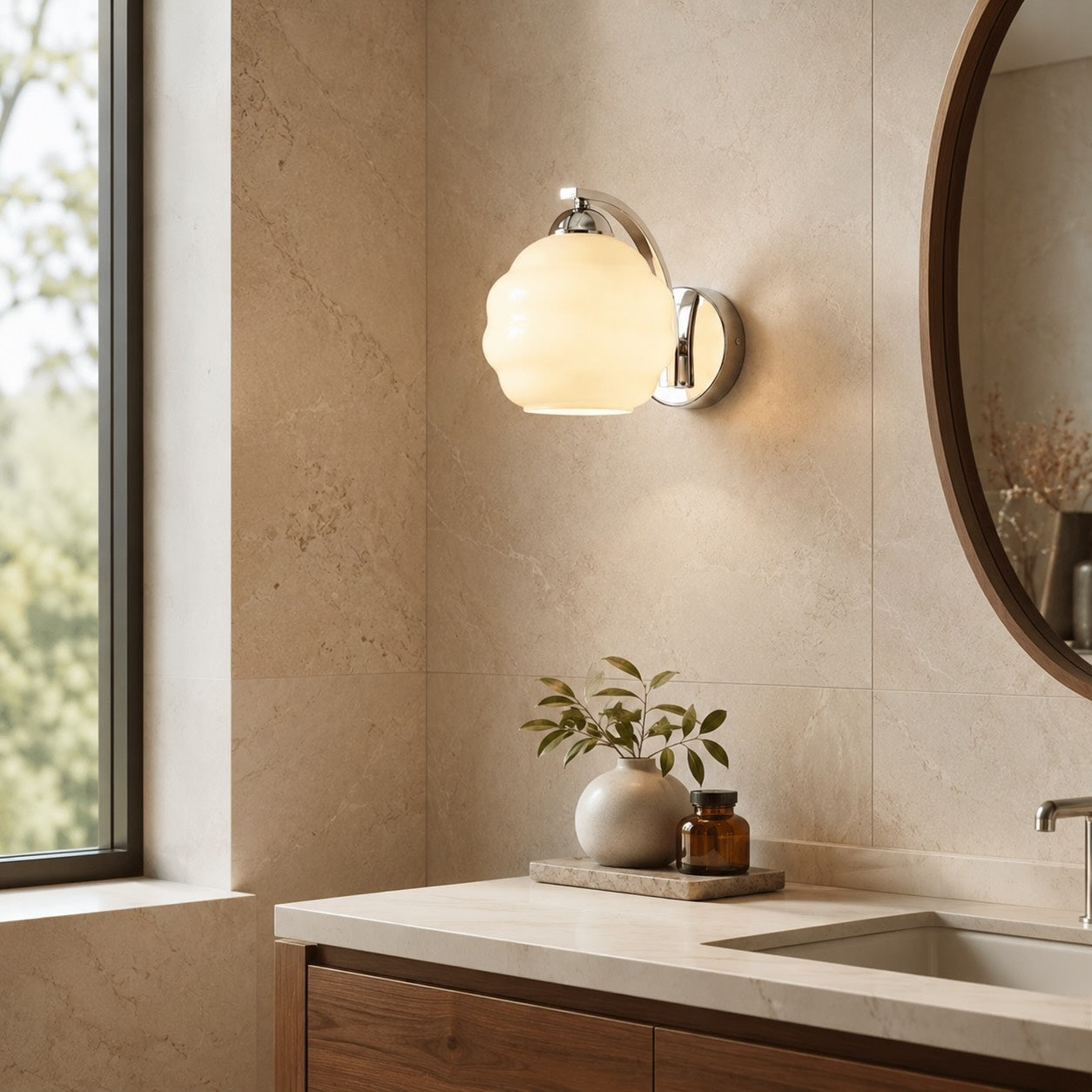 Modern Wall Light Adjustable Sconce Light Metal Glass E26/E27 Base Dimmable Warm Ambience | ribuella