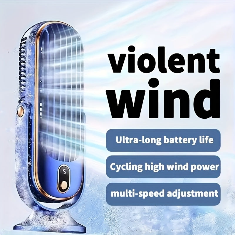 Portable 5-Speed Air Cooler & USB Desk Fan, Rechargeable Battery