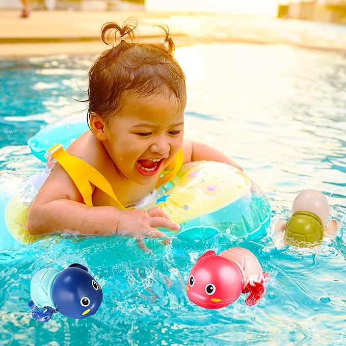 Conjunto de 6 brinquedos de banho – tartarugas nadadoras de corda | ribuella