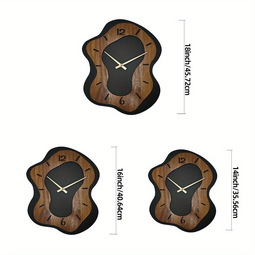 Unique Wooden Wall Clock with Irregular Design and Battery Operated | ribuella