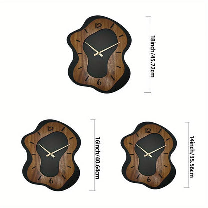 Unique Wooden Wall Clock with Irregular Design and Battery Operated | ribuella