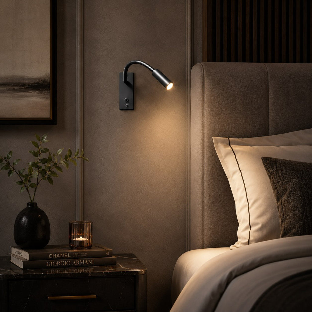Industrial Wall Light Adjustable Gooseneck Aluminum Integrated LED Task Lamp 3000K Warm White | ribuella