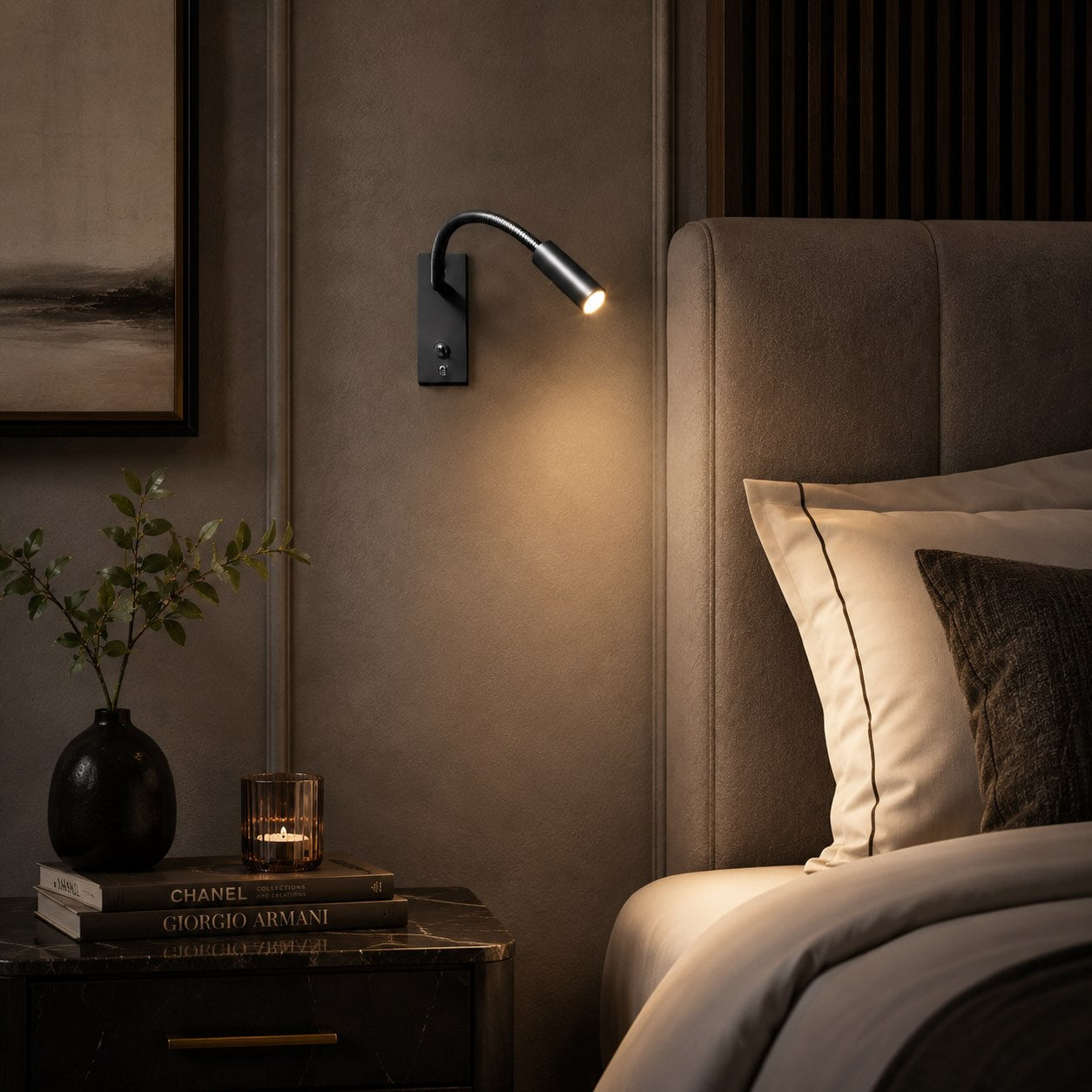 Industrial Wall Light Adjustable Gooseneck Aluminum Integrated LED Task Lamp 3000K Warm White | ribuella
