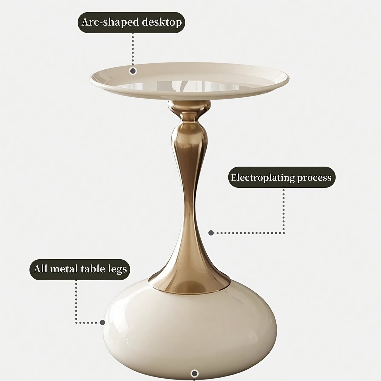 Stylish side table featuring a gold tulip-shaped base | ribuella