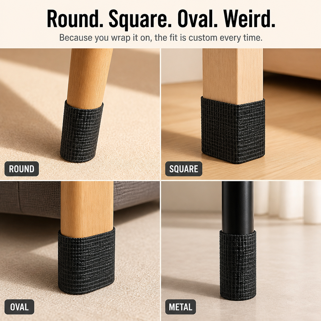 SilencioGuard | Acoperă orice picior de mobilier pentru a preveni zgârieturile și scârțâitul | ribuella