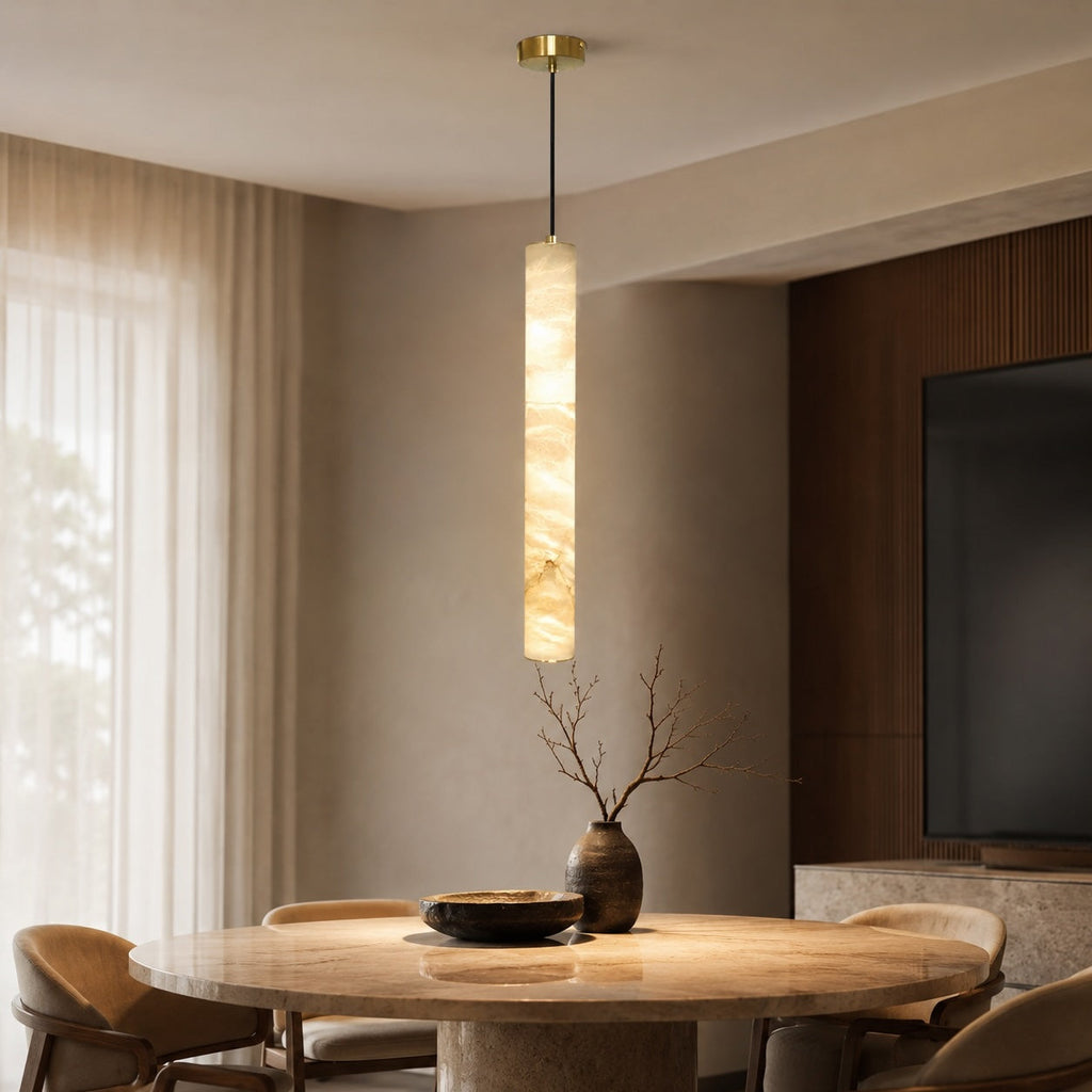 Moderne verstellbare Pendelleuchte aus Messing oder schwarzem Metall mit LED-Licht für Küche und Esszimmer | ribuella