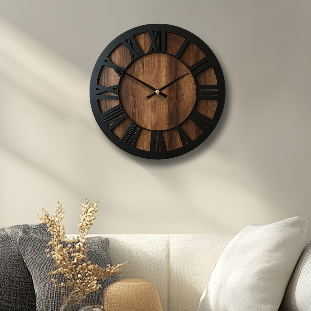 Timeless Elegance - Silent Wooden Vintage Wall Clock | ribuella