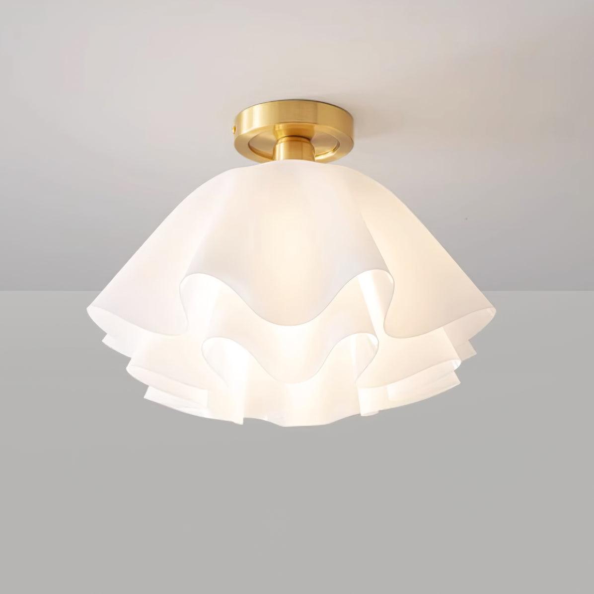 Gailon Contemporary Pleated Drum Ceiling Light Fixture