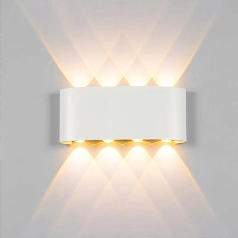 Tronix Rectangular Metal Outdoor Wall Lamp, Black White Water-Wave