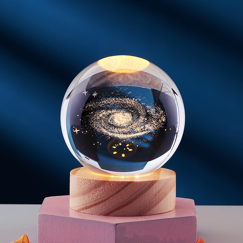 LumaOrb Crystal 3D Night Lamp Elegant Ambient Bedroom Light