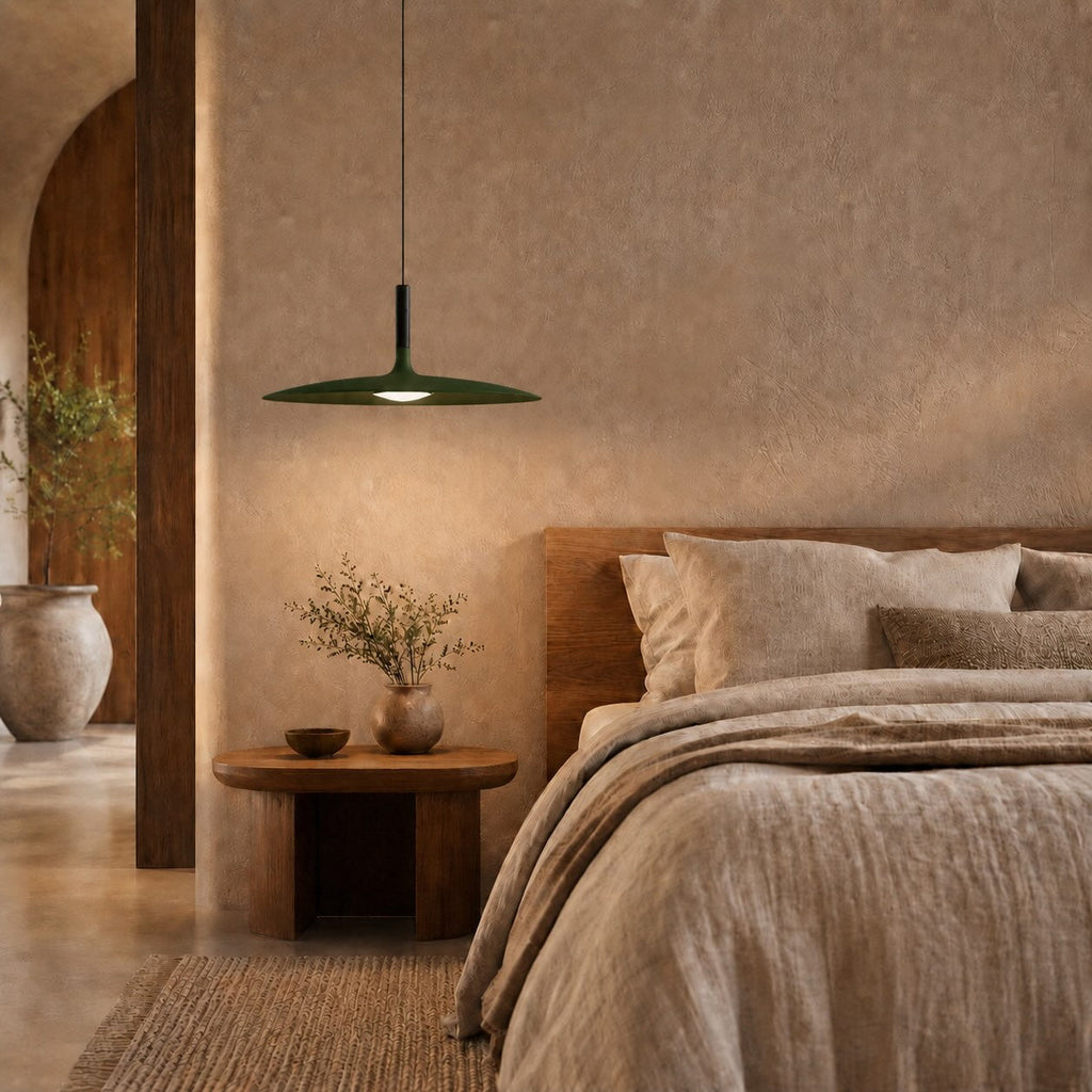 Modern Pendant Light Hanging Fixture in Concrete with Dimmable LED for Kitchen Island Lighting | ribuella