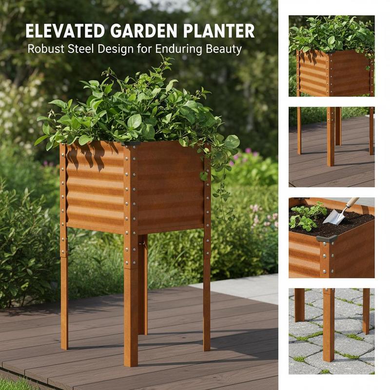 SturdySteel – Weather-Resistant Elevated Planter | ribuella