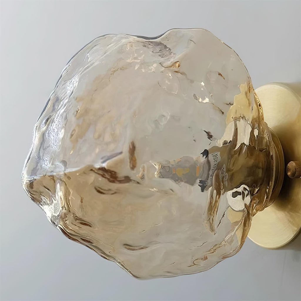 Forte Wall Lamp, Irregular Silhouette Shade, Hardwired Lighting, Gold Amber Smoke Gray
