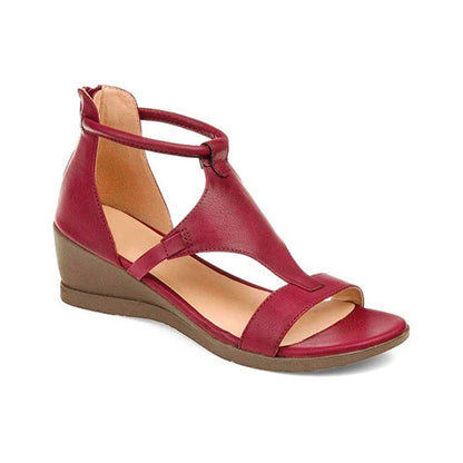 Strappy Wedge Sandals with Comfortable Footbed | ribuella