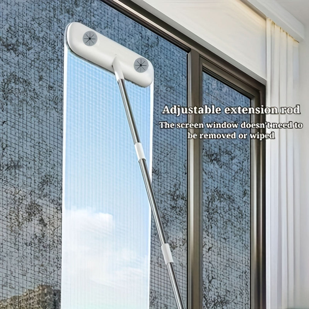 Retractable Window Cleaning Brush with Pet Hair Removal Feature | ribuella