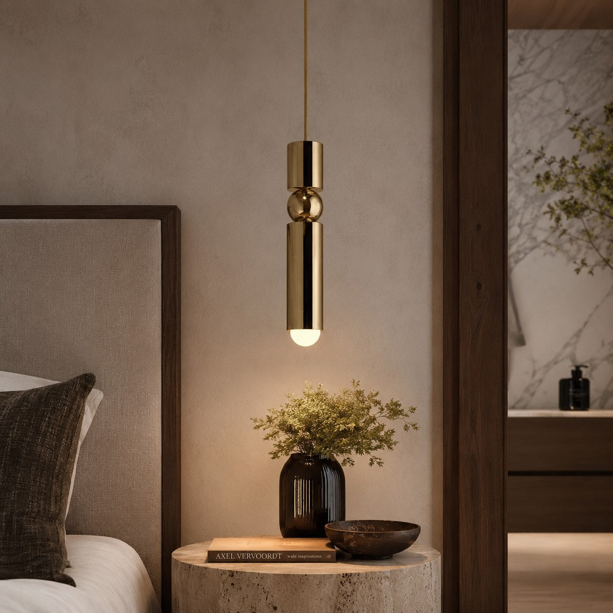 Moderní černé závěsné svítidlo s nastavitelným stmívatelným LED světlem a geometrickým kovovým designem | ribuella