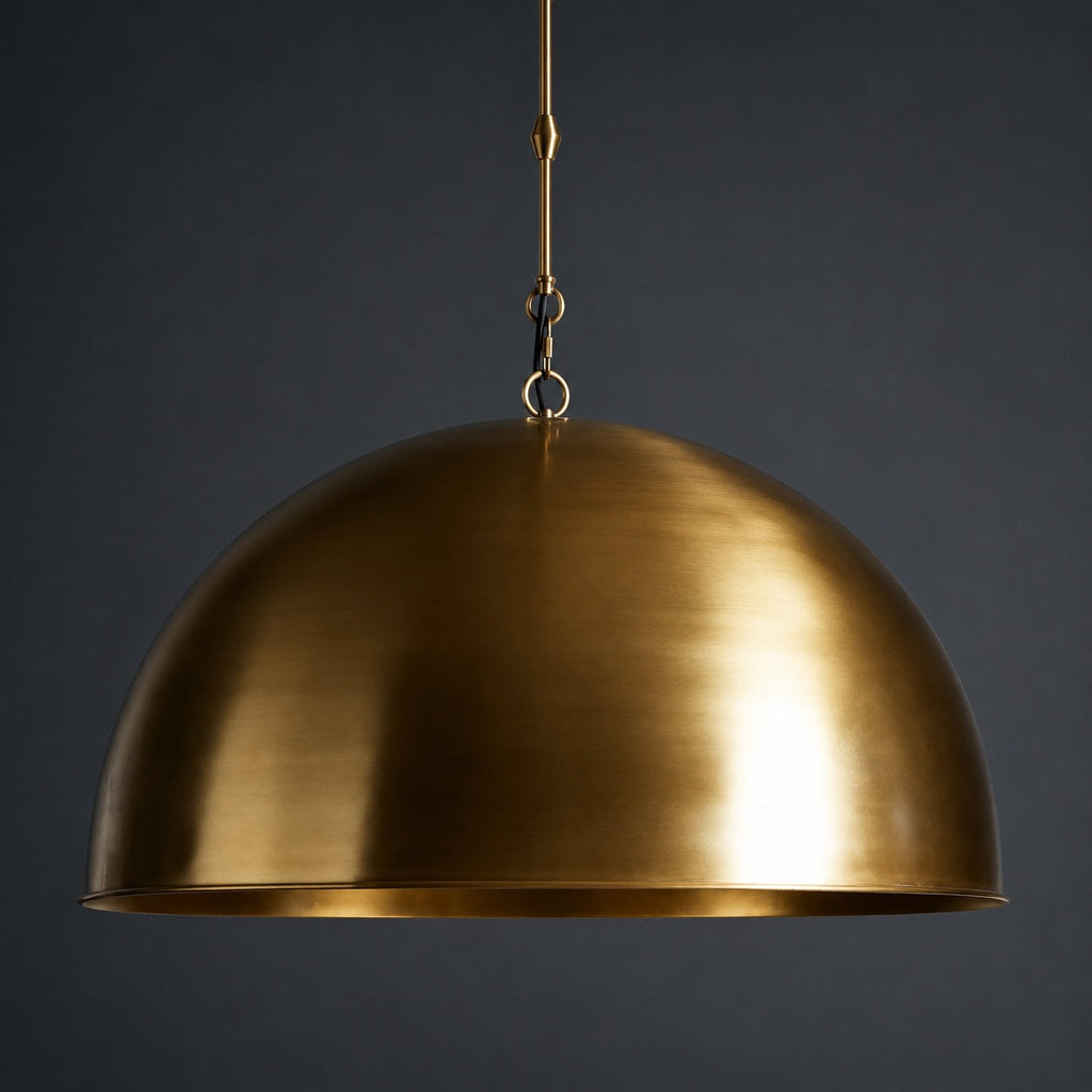 Large Modern Bronze Dome Pendant Light Adjustable Metal Hanging Fixture for Kitchen Island Dining Room | ribuella