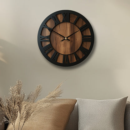 Timeless Elegance - Silent Wooden Vintage Wall Clock | ribuella