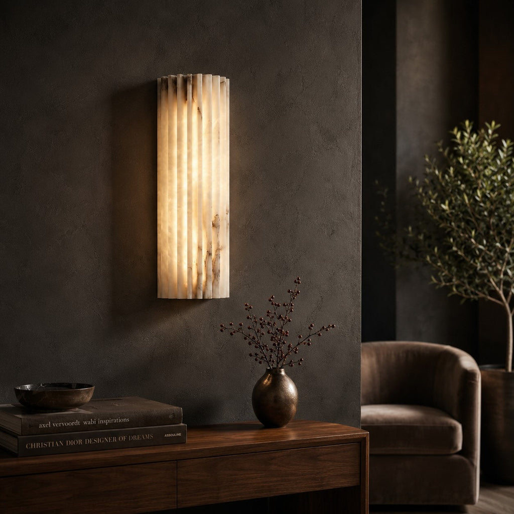 Applique da parete moderna in alabastro, lampada da parete LED per interni con cablaggio fisso | ribuella