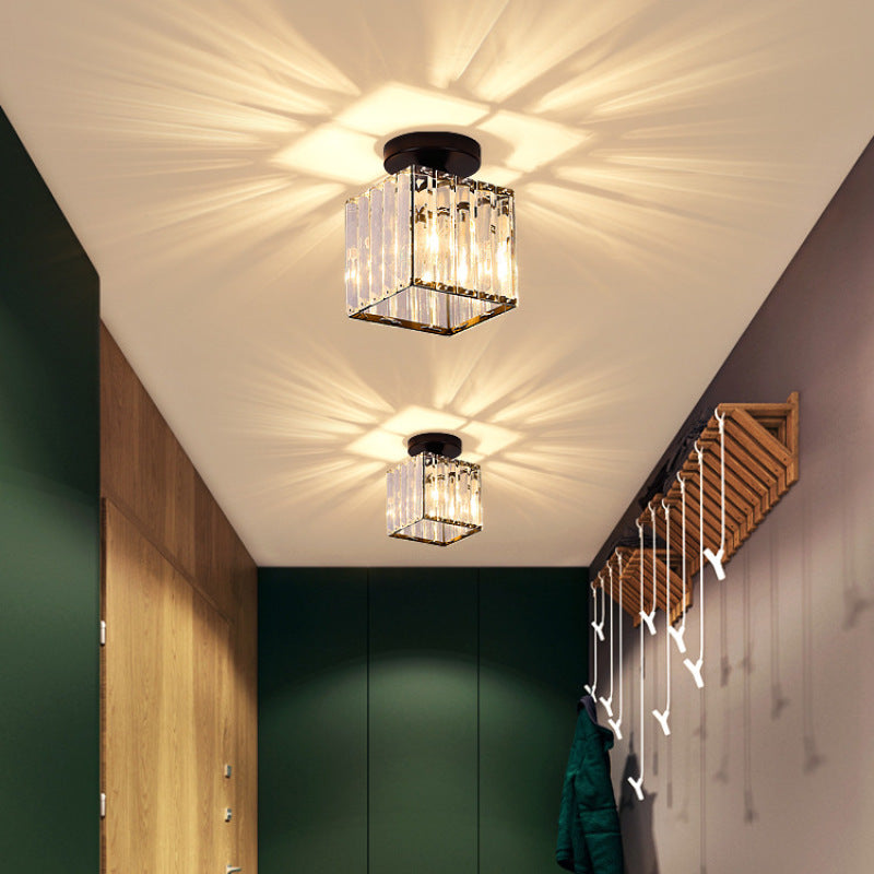 Stonel Modern Crystal Metal Ceiling Light, 3 Color Options