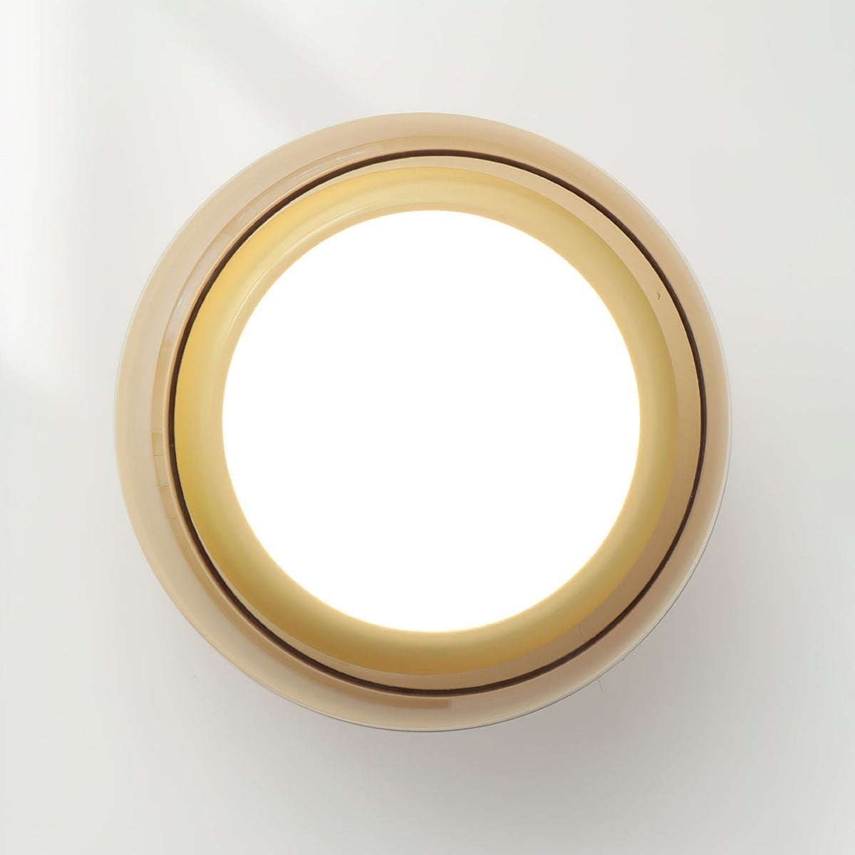 Plafoniera vintage a filo soffitto - Paralume in vetro ambrato, LED integrato