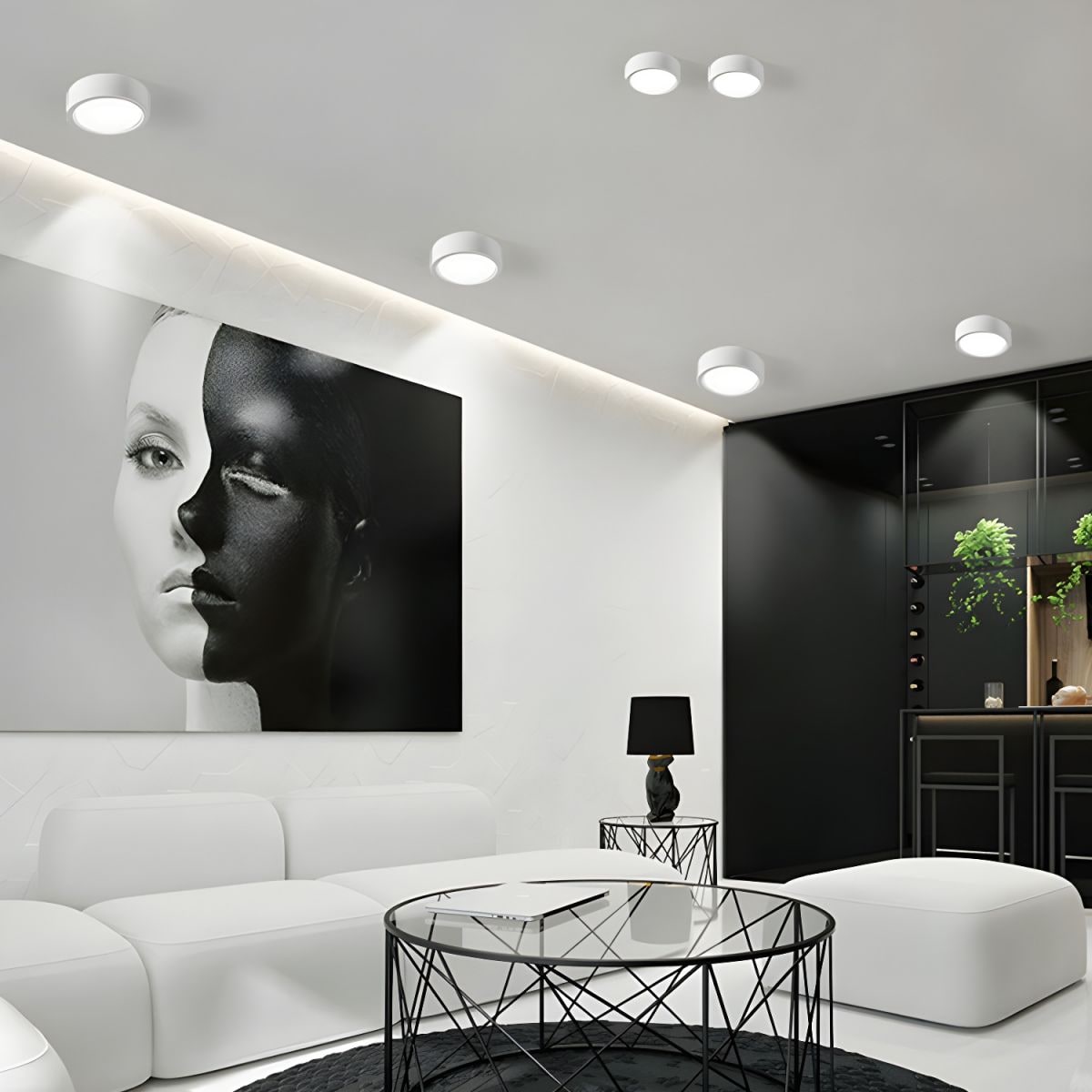 Modern Cylinder Flush Mount LED Ceiling Light Energy Efficient Frosted Diffuser
