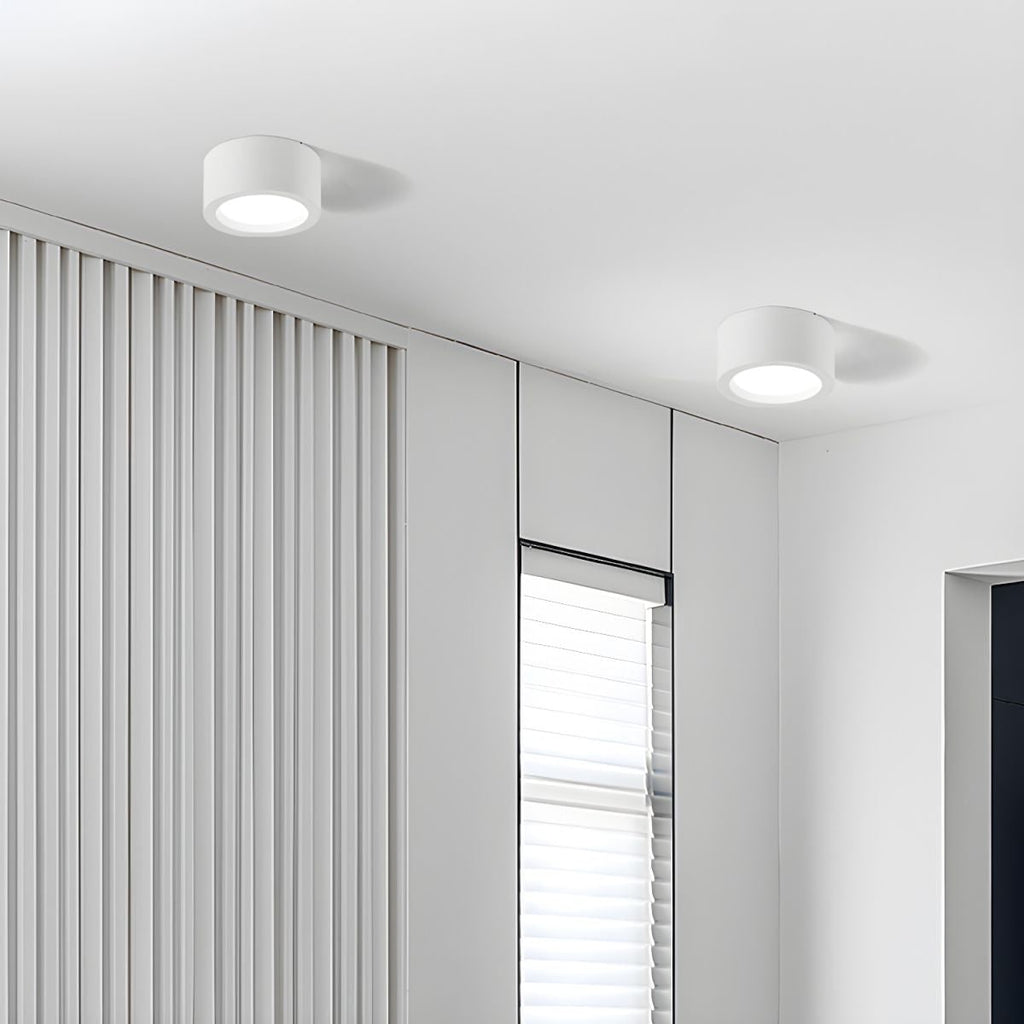Plafonieră cilindrică modernă LED, montaj direct, eficientă energetic, cu difuzor mat