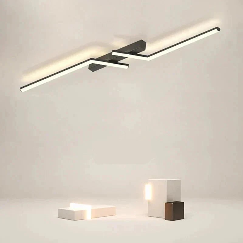 Linear LED Ceiling Light, Flush Mount, Dimmable Remote Control