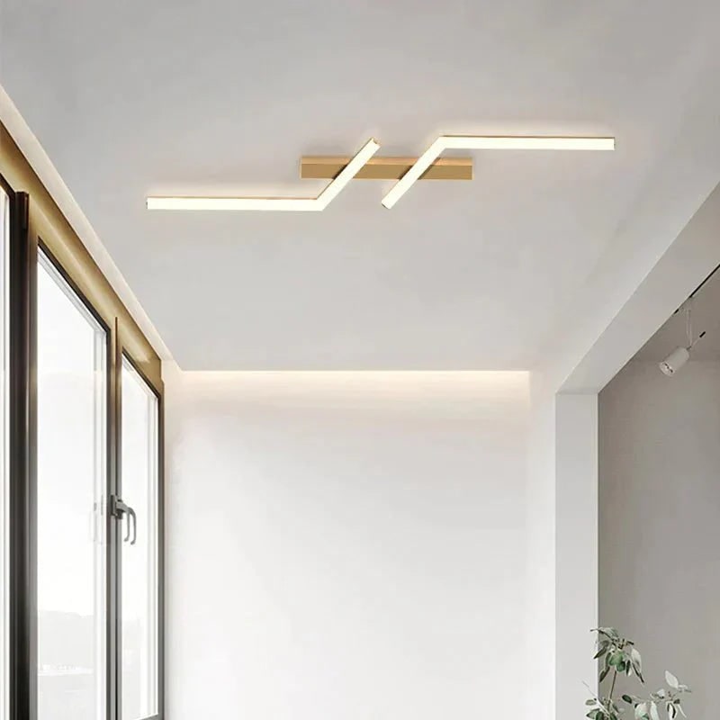 Linear LED Ceiling Light, Flush Mount, Dimmable Remote Control