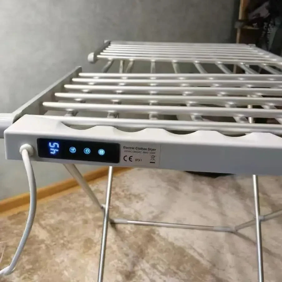 Heated Clothes Dryer — Electric Foldable Rack, Energy Efficient Bars, Quick Dry