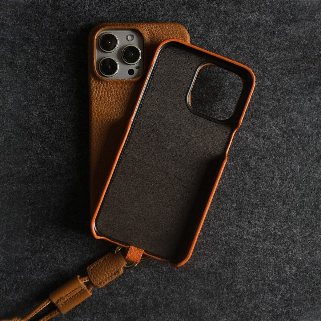Genuine Leather Crossbody Phone Case With Hands Free Design