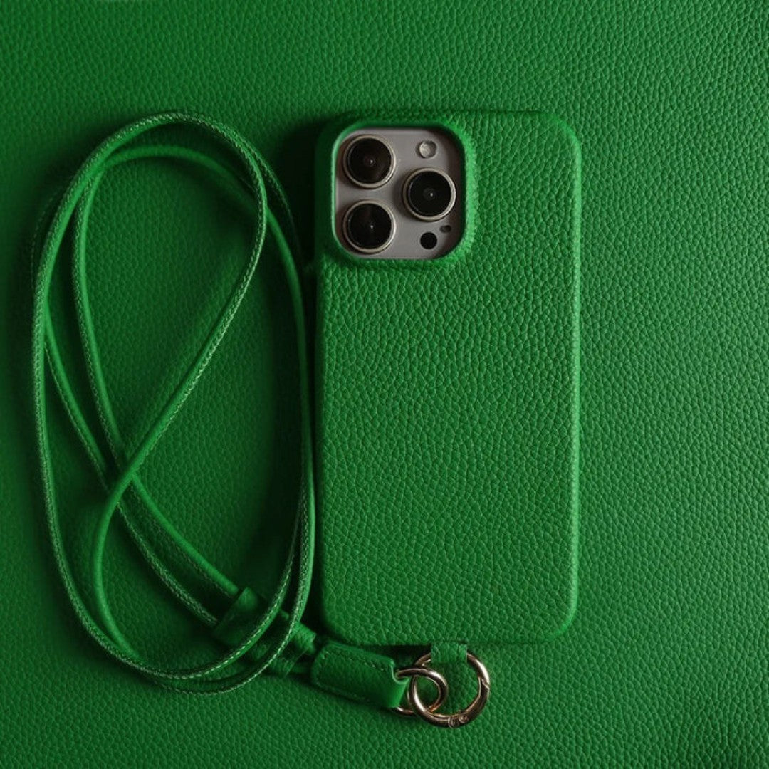 Genuine Leather Crossbody Phone Case With Hands Free Design