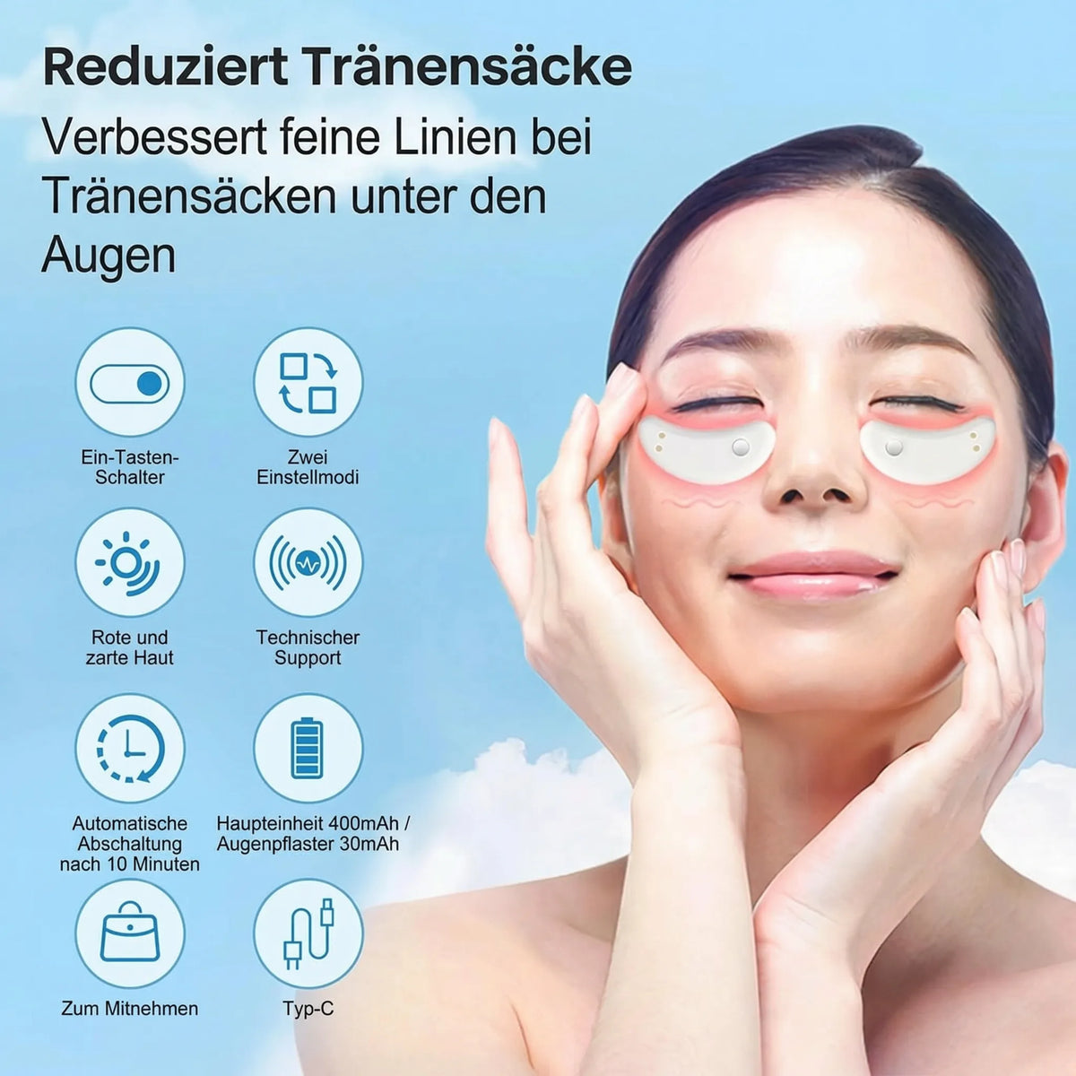 Dispositivo revitalizante para o contorno dos olhos contra olheiras e papos | ribuella