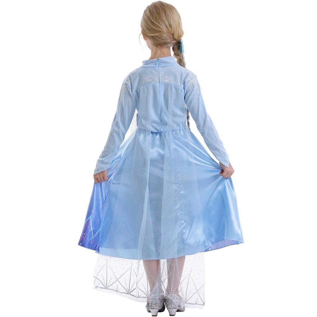 女の子用ハロウィン氷のプリンセスコスチュームドレス、きらめくケープ＆スパークリングワンド