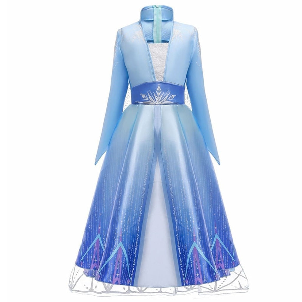 女の子用ハロウィン氷のプリンセスコスチュームドレス、きらめくケープ＆スパークリングワンド