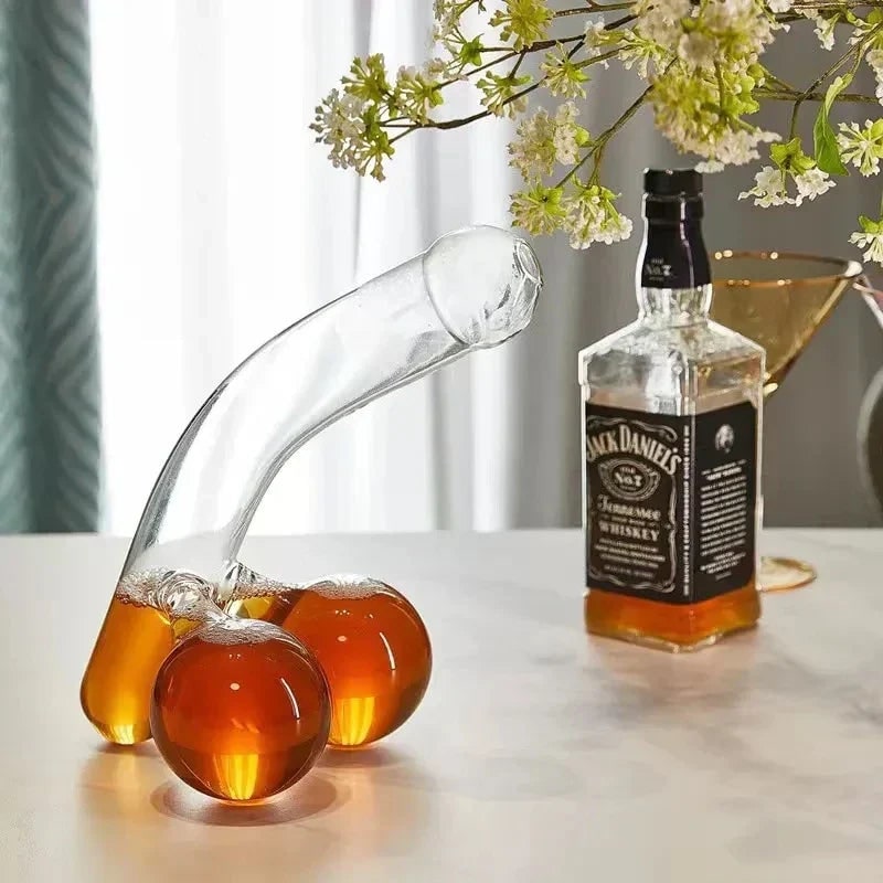 650ml Phallic Glass Decanter Clear Novelty Whiskey Liquor Gift