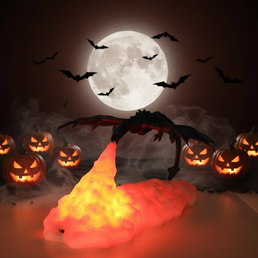 3D Printed Dragon Night Light USB Rechargeable Warm LED Fire Glow