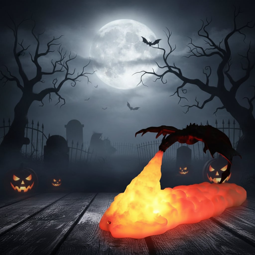 3D Printed Dragon Night Light USB Rechargeable Warm LED Fire Glow