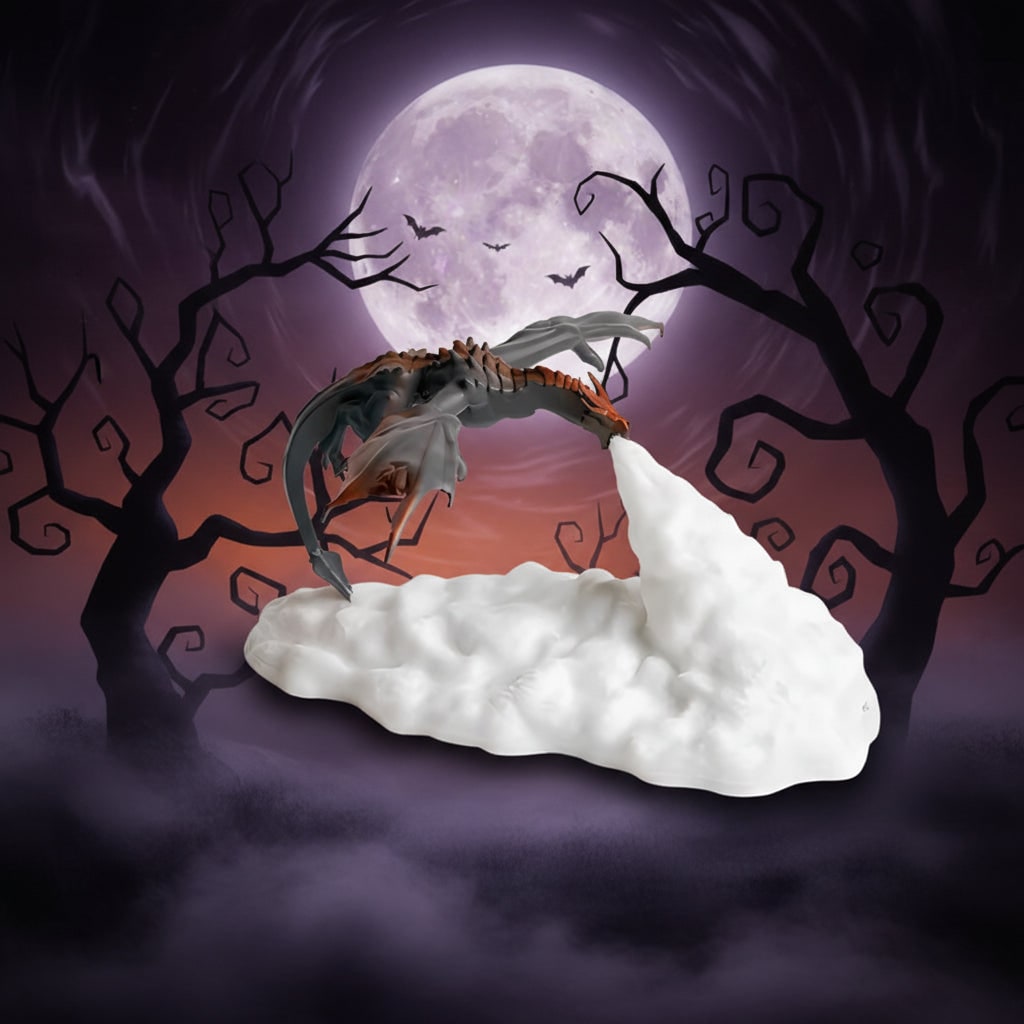3D Printed Dragon Night Light USB Rechargeable Warm LED Fire Glow