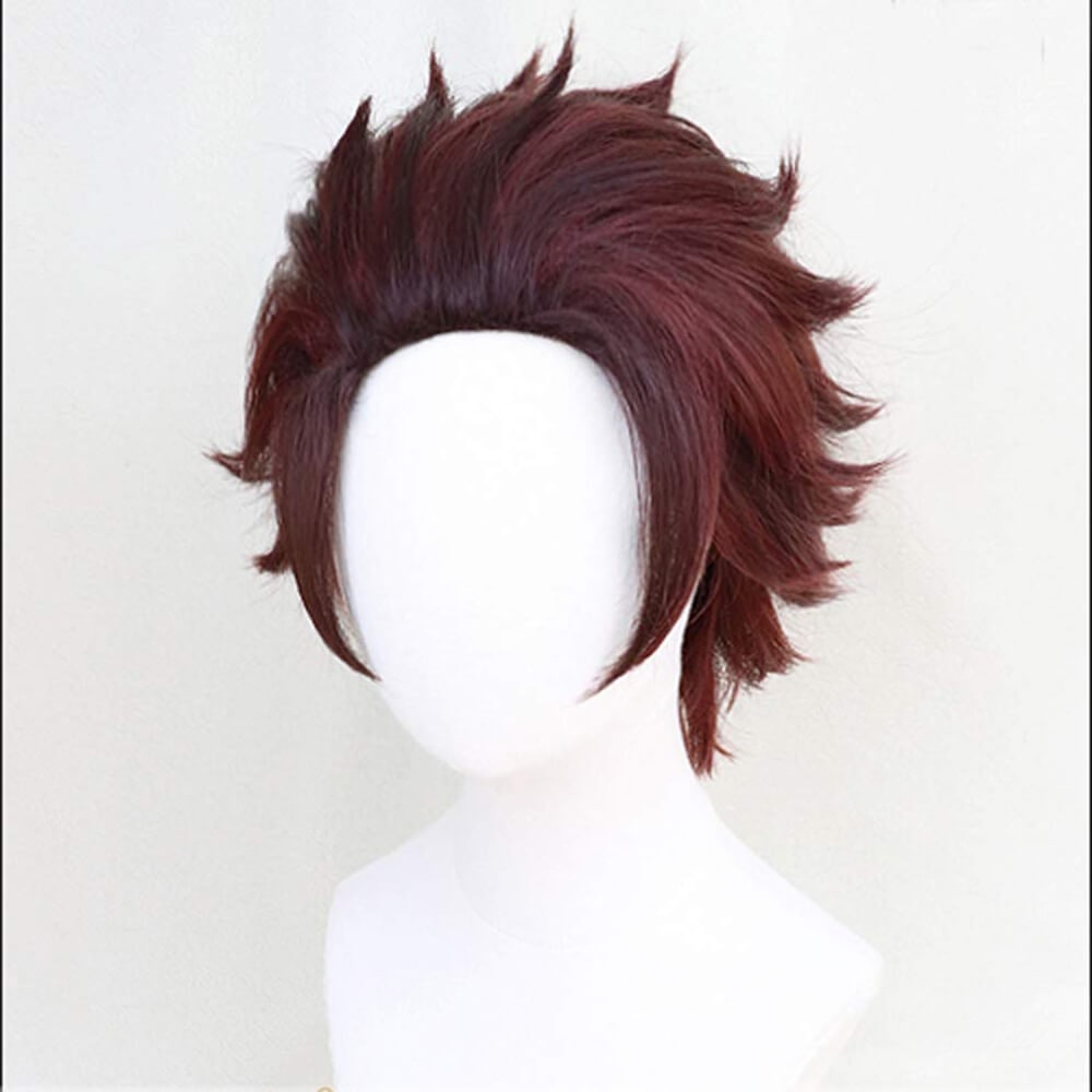 Parrucca lunga e ondulata pre-acconciata per cosplay anime, design a taglio scalato