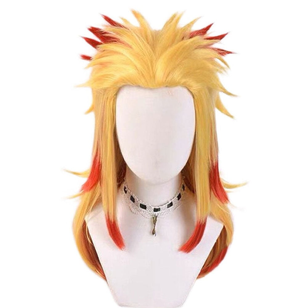 Parrucca lunga e ondulata pre-acconciata per cosplay anime, design a taglio scalato