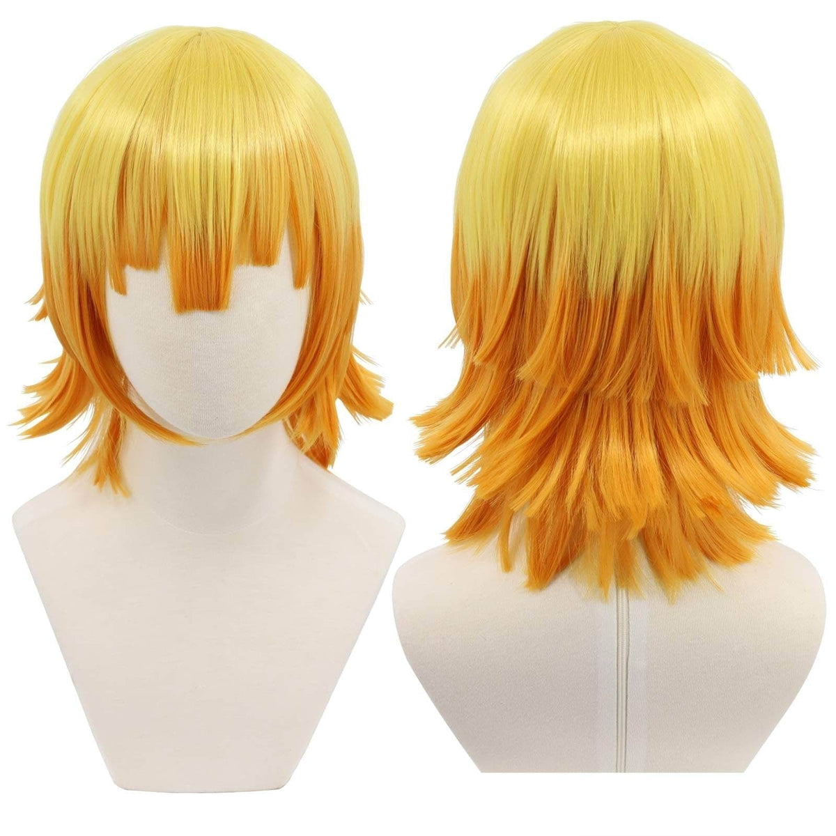 Parrucca lunga e ondulata pre-acconciata per cosplay anime, design a taglio scalato