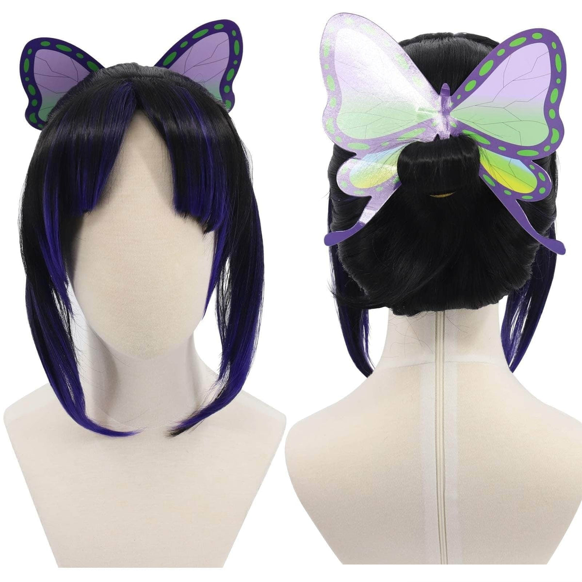 Parrucca lunga e ondulata pre-acconciata per cosplay anime, design a taglio scalato